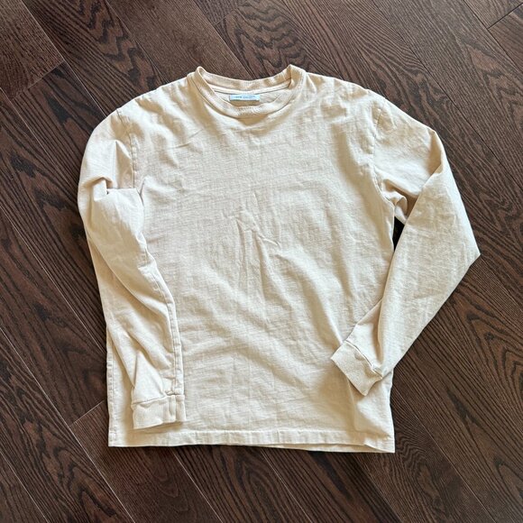 John Elliott Long Sleeve Shirt in Cream - Picture 1 of 5